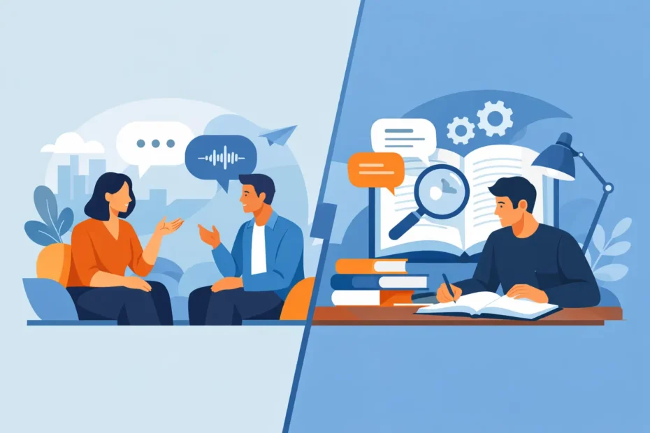 Conversation Practice vs Grammar Study